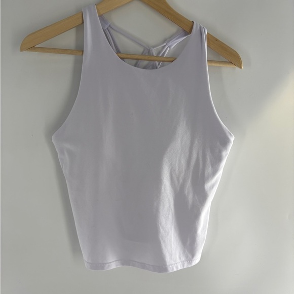 Fabletics Strappy Built-In Bra Tank Lilac Whisper Fitness Gym Padded Medium - Picture 4 of 7